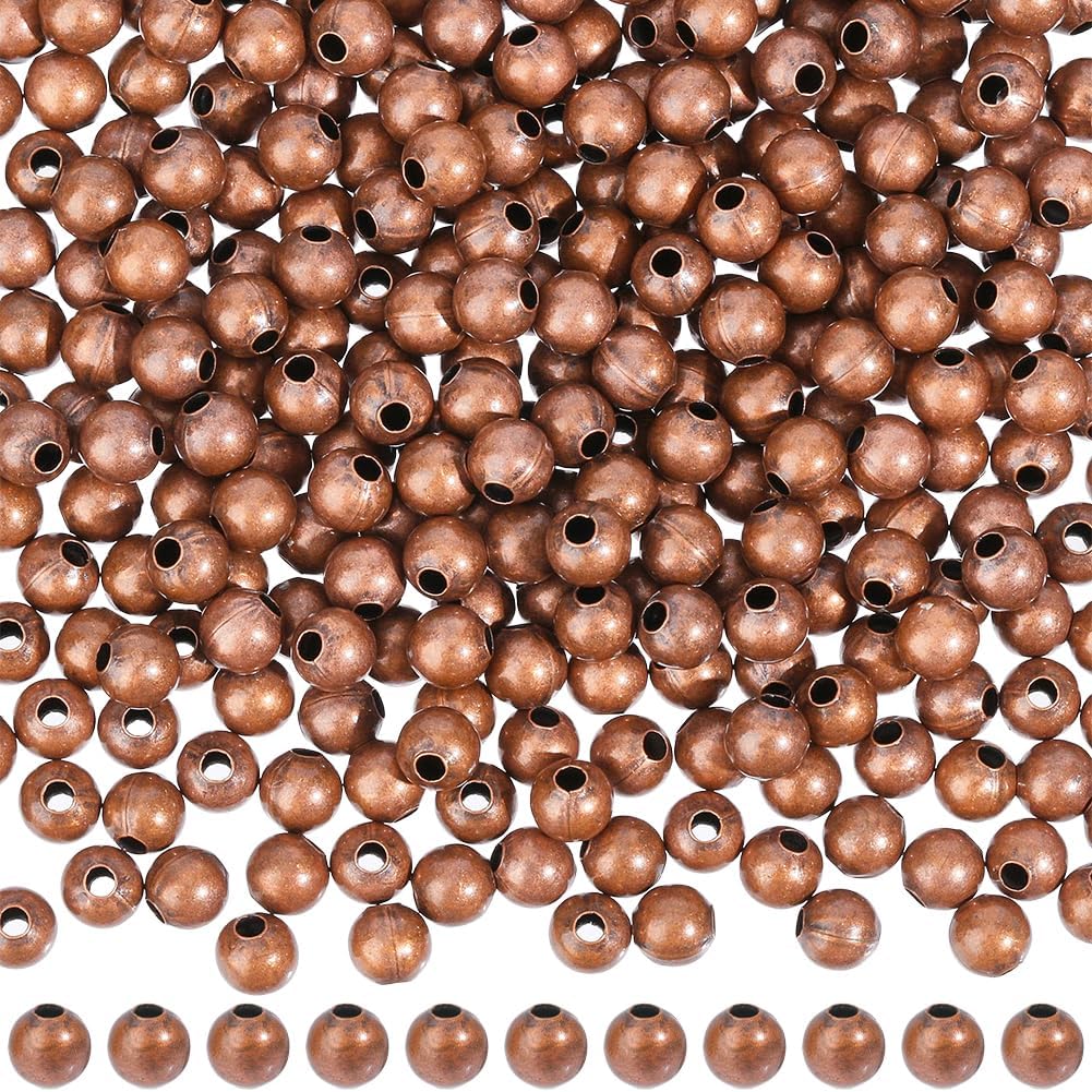 4MM 600PCS Copper Coated Brass Spacer Beads for Jewelry Making