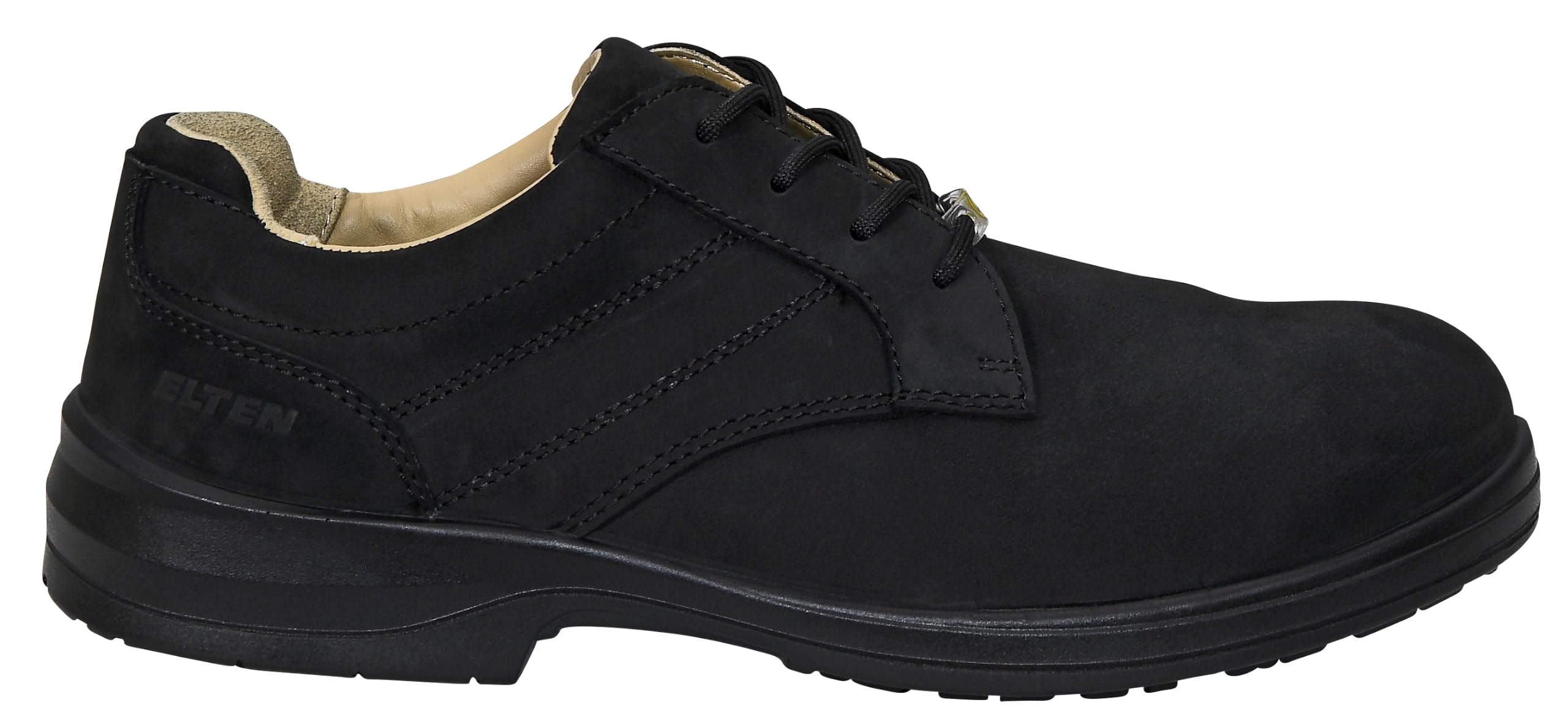 ELTEN Buty ochronne Manager XXB Low ESD S3, damskie i męskie, skórzane, stalowy nosek, lekkie, eleganckie, czarne