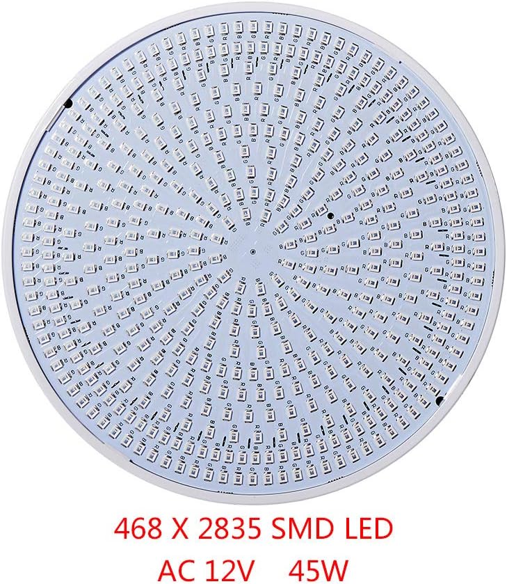 Astra Depot 12V AC Outdoor Swimming Pool Lights Bulb Replacement Large Areas Light 468 LED RGB Control with Remote Controller Fit Underwater Lighting Fixture E27 Socket
