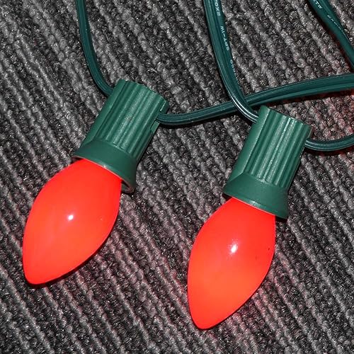 Vista 22 de GOOTHY Paquete de 25 bombillas de repuesto C7 multicolor de Navidad, bombillas de cerámica multicolor para Navidad, exteriores, patio