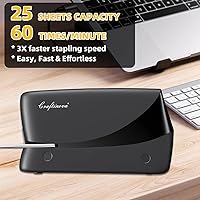 Vista 6 de Engrapadora eléctrica, engrapadora automática de 25 hojas, incluye 2000 grapas y 1 removedor de grapas, sin atascos, profesional y oficina en casa