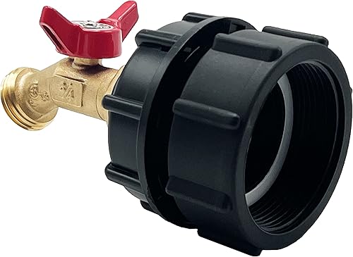 Adaptador de bolsa IBC de 275-330 galones, accesorios de bolsa IBC de 2.36 pulgadas, rosca fina (NPT - rosca gruesa) + válvula de bola de manguera disponible en Yaxa Colombia