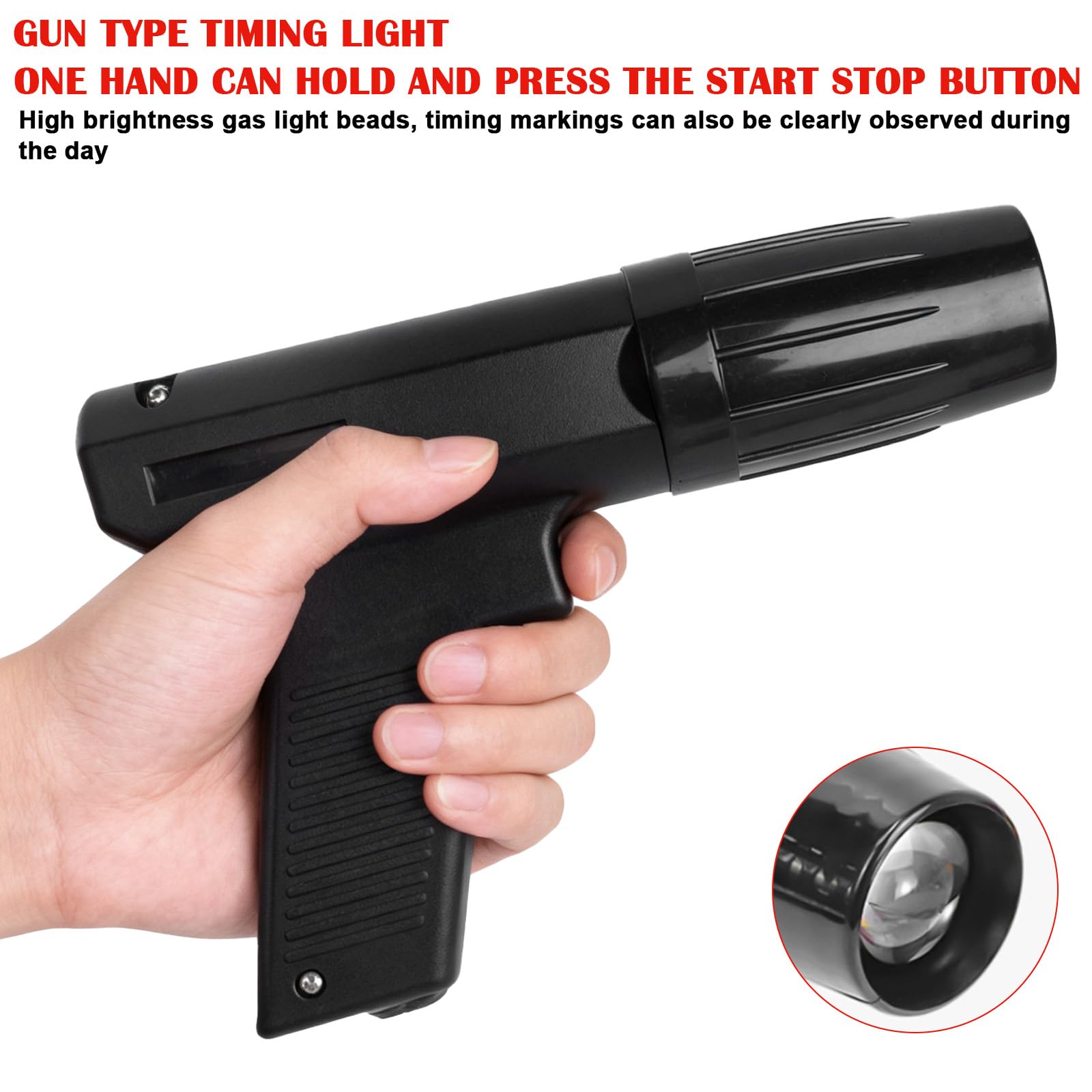 Lampe stroboscopique d'allumage 12 V, pistolet de réglage d'allumage avec lumière, lampe de réglage d'allumage, pistolet flash, lampe d'allumage pour voitures, motos et moteurs à essence marins