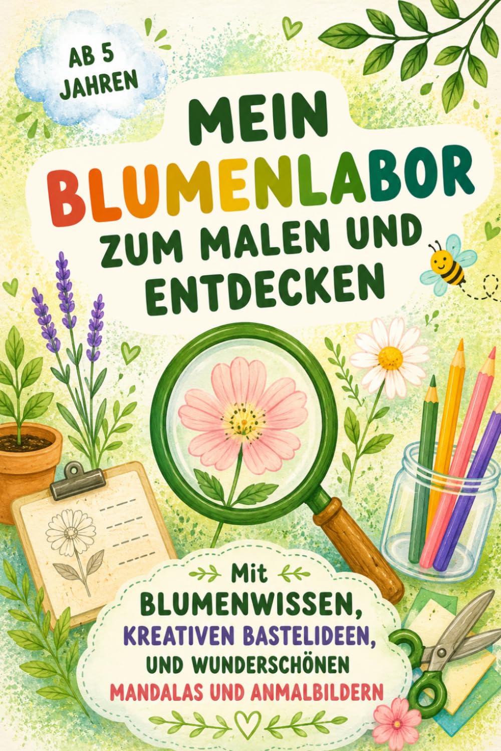 Mein Blumenlabor zum Malen und Entdecken: Mit Blumenwissen, kreativen Bastelideen und wunderschönen Mandalas und Anmalbildern (Kleine Forscher – Malen & Entdecken)
