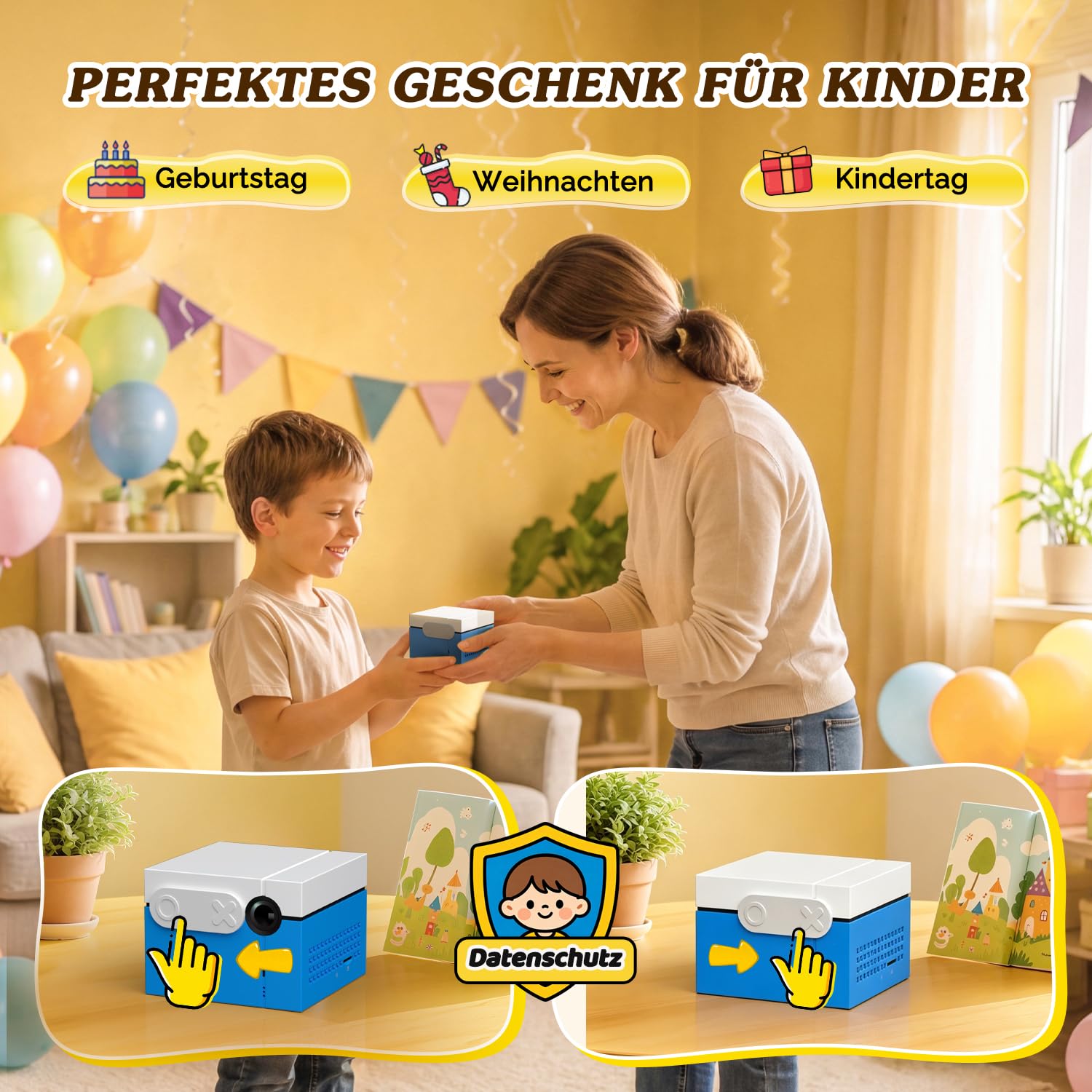 KINHANK MotionX - Spielkonsole für Kinder,Bewegungssensor Videospielkonsole | ohne Controller, Eltern-Kind-Interaktion, Monatliche Updates, Spielzeuggeschenk für Kinder ab 4