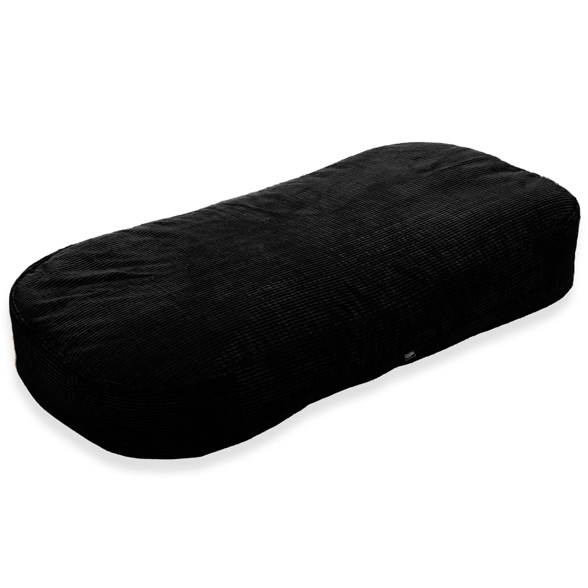 Gilda 6' Sofa Bed Lounger Bean Bag Includes Filling Corduroy (Black)