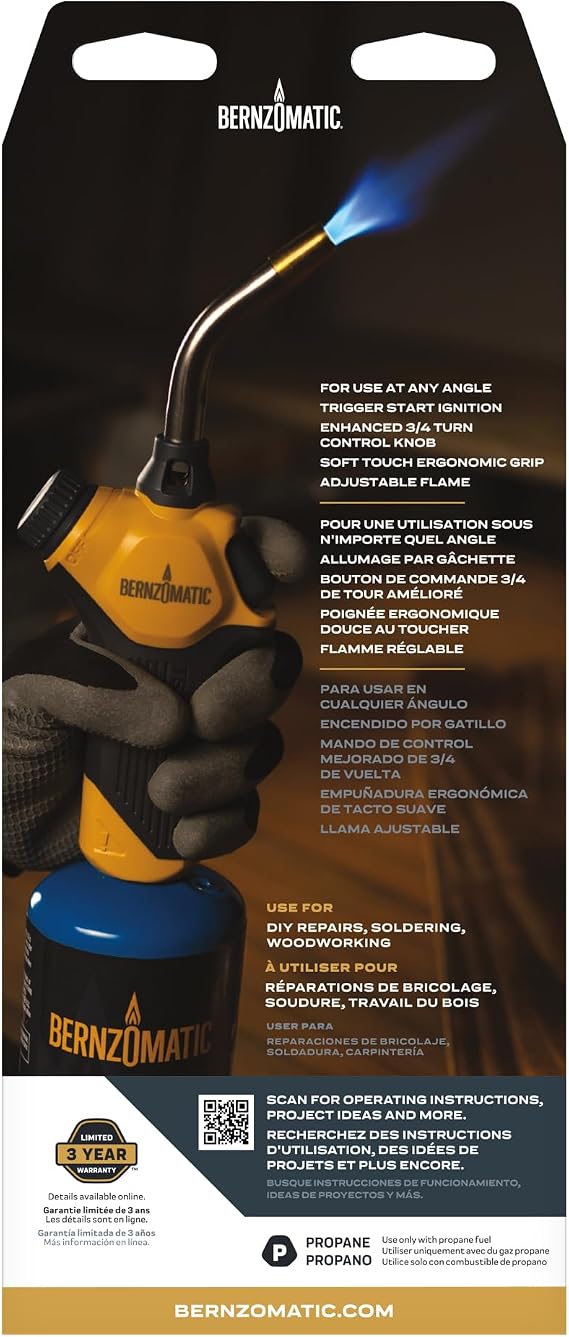 Bernzomatic FlameCommanderTM Torch Adjustable Swirl Flame Propane Torch for DIY Projects, Household Repairs, Soldering, and More