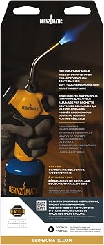 Bernzomatic FlameCommanderTM Torch Adjustable Swirl Flame Propane Torch for DIY Projects, Household Repairs, Soldering, and More
