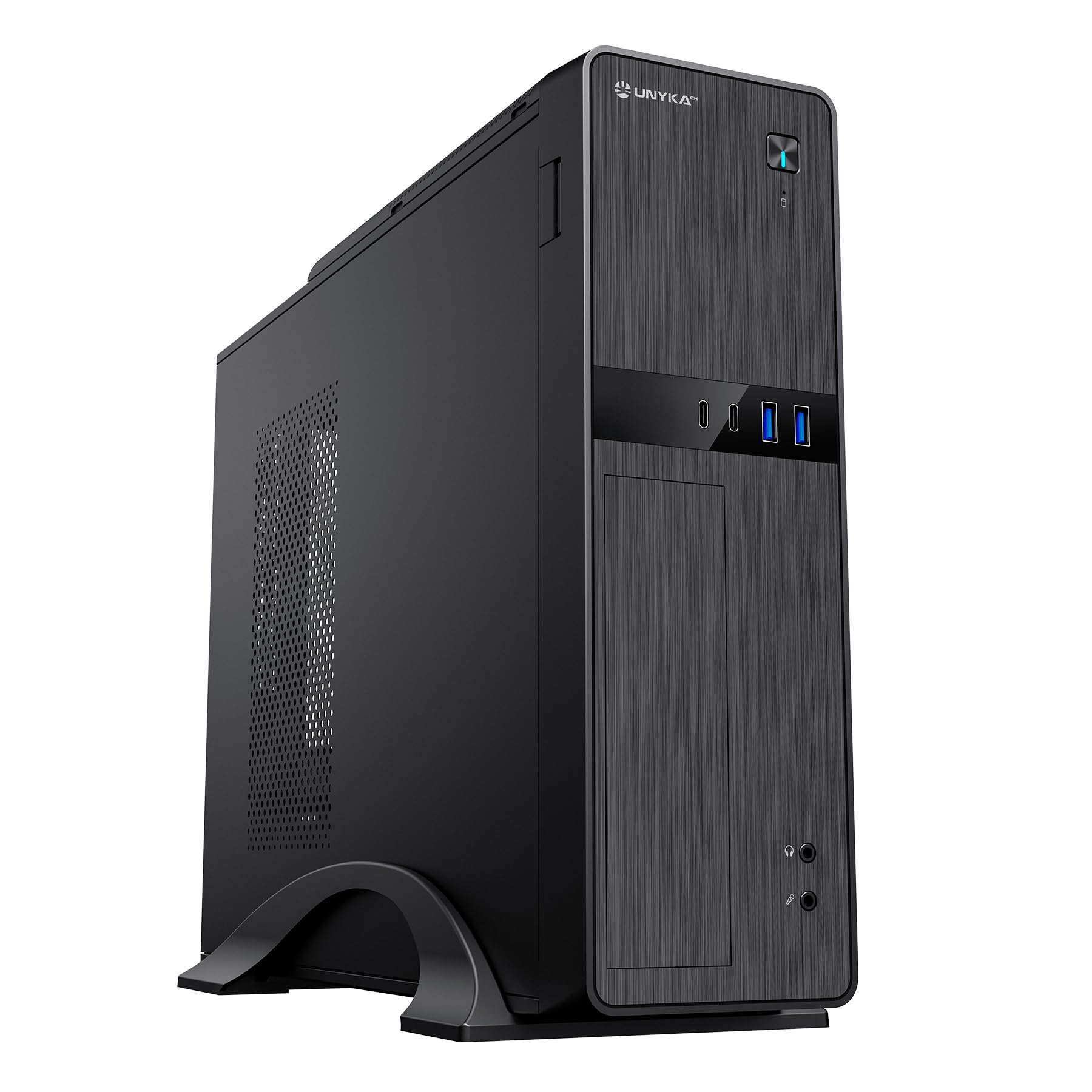 UNYKAck - Case per computer Micro ATX UK2011, nera, con alimentatore da 450 W, due connettori USB 3.0 e due connettori di tipo C