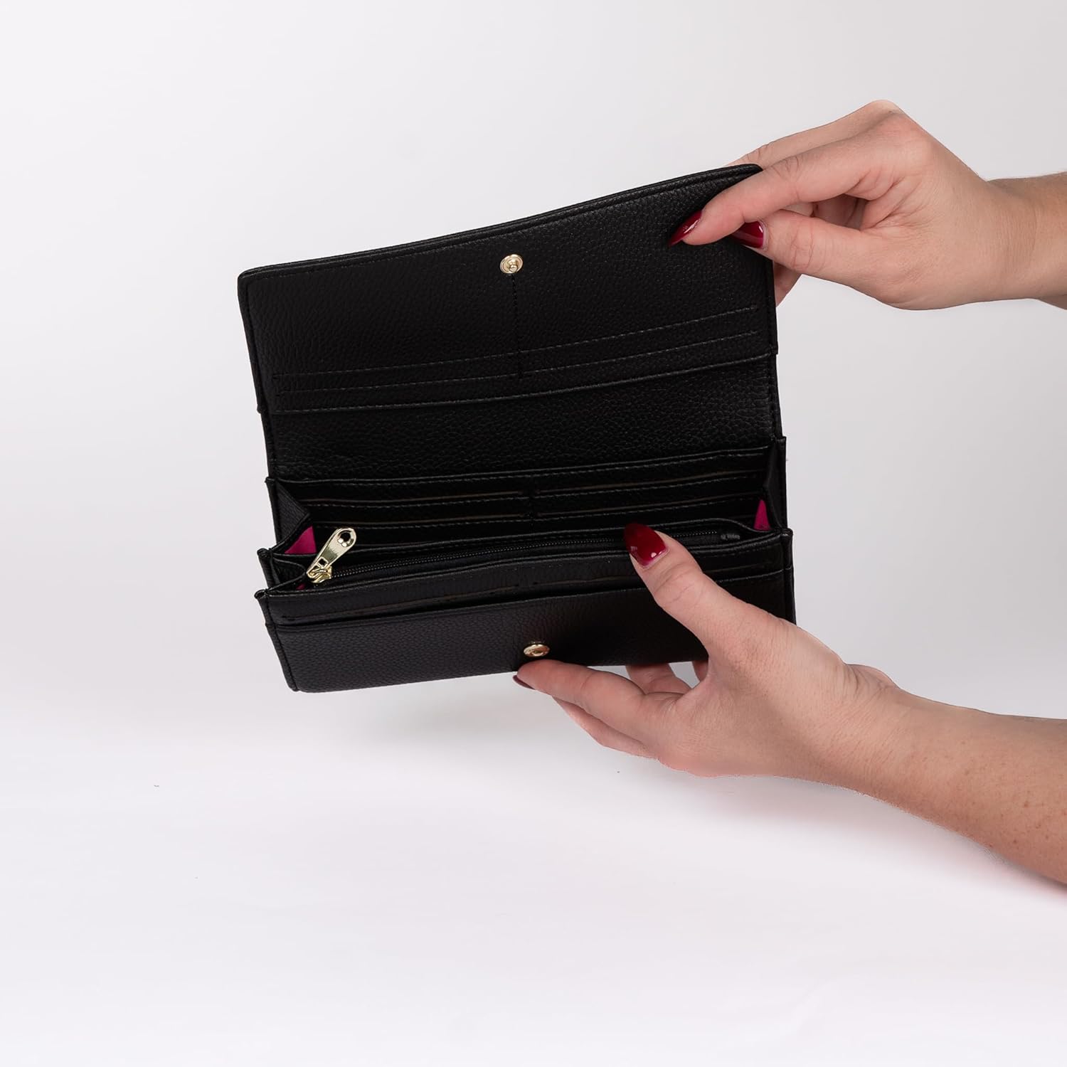 Kinsey Rhea Grace RFID Blocking Wallet, Multiple Card Slots, Zip Pocket (black) - Image 3