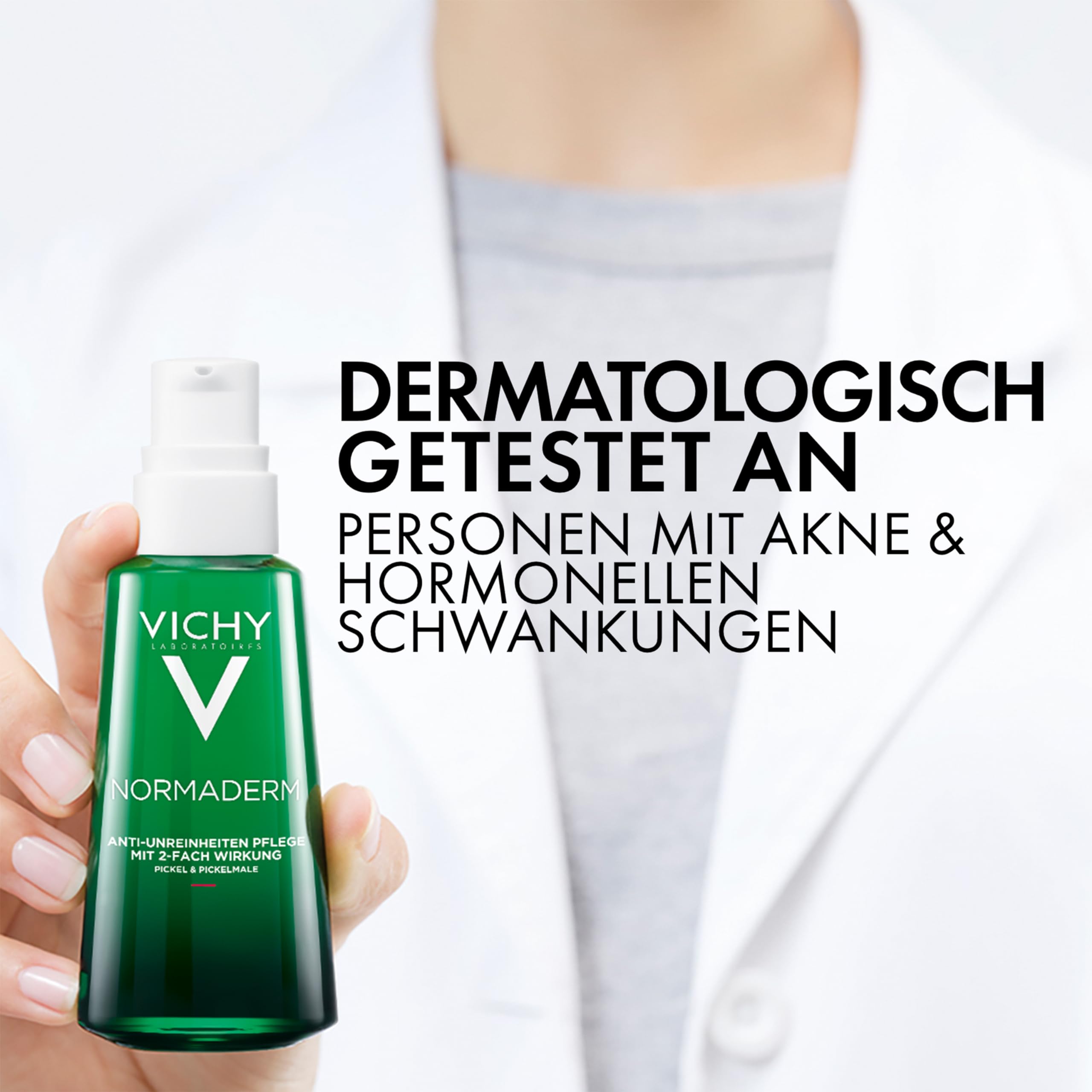 VICHY Sensitive Anti-Unreinheiten-Pflege, Für fettige, zu Akne neigende Haut, Mattierend und Regenerierend, Mit Hyaluron- und Salicylsäure, Normaderm Phytosolution, 50 ml
