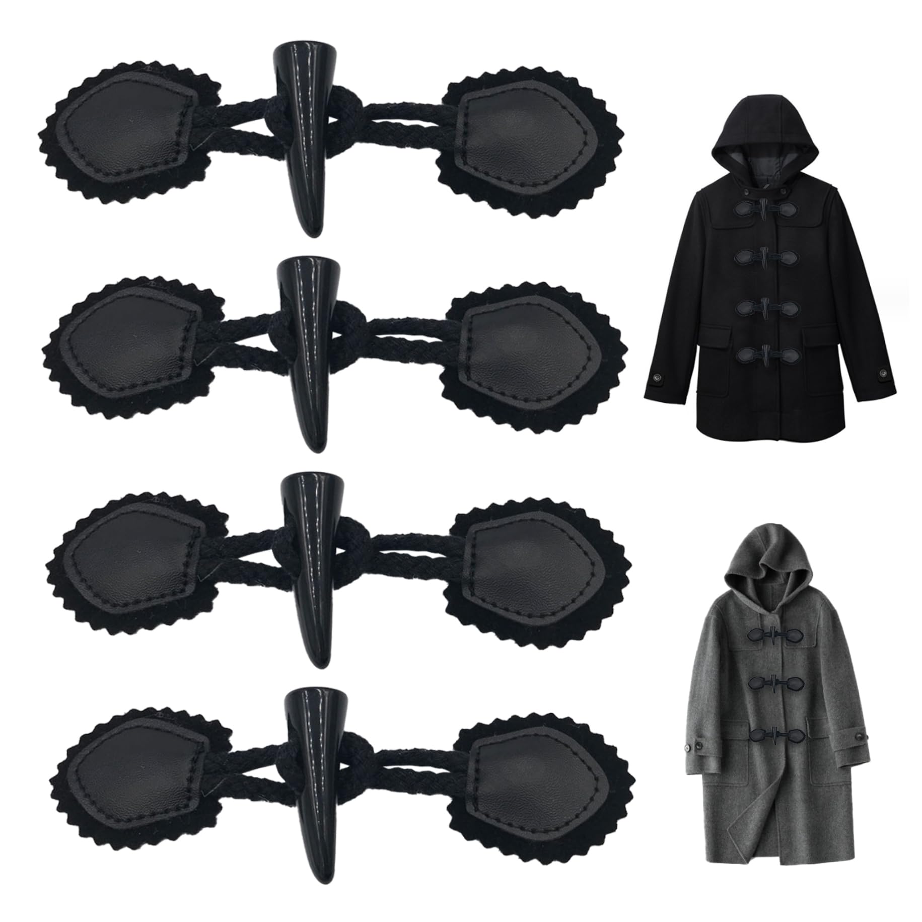 Vintage Jacket Hardware Leather Horn Toggle Buttons - Vintage Style ...