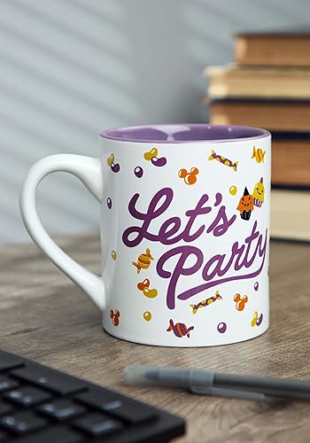 Miniatura 5 de Silver Buffalo Disney Mickey and Minnie Halloween Let's Party - Taza de cerámica, 14 onzas
