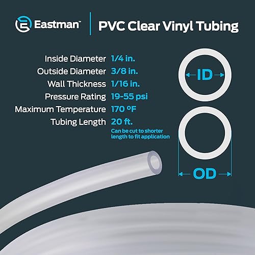 Miniatura 31 de EZ-FLO - Tubo de vinilo transparente de PVC de 1/2 pulgada de diámetro interior (5/8 pulgada de diámetro exterior), 50 pies de longitud, 98623