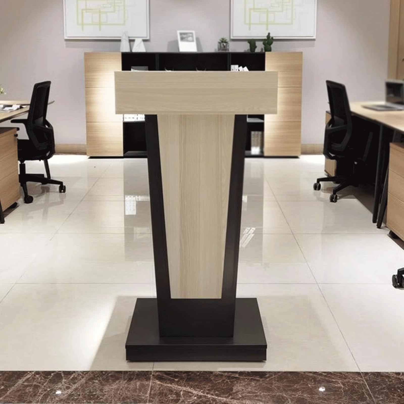 Support de Podium en Bois, pupitre de présentation Moderne avec Bureau incliné et Base Stable, Podium de réception for conférence, Discours de Mariage
