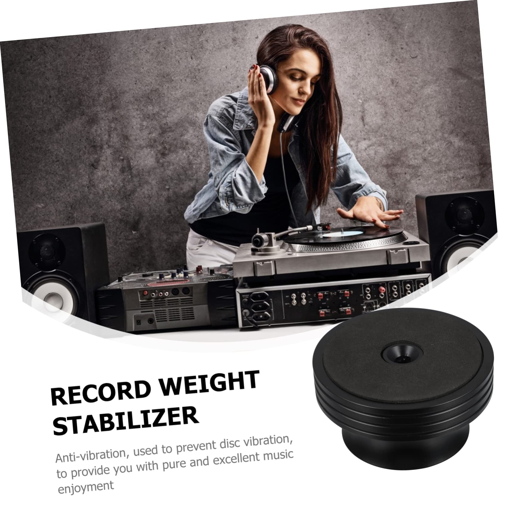 PartyKindom Estabilizador De Disco De Aluminio para Vinilos Negros Abrazadera Equilibrada para Tocadiscos Mejora La Calidad De Sonido y Estabilidad
