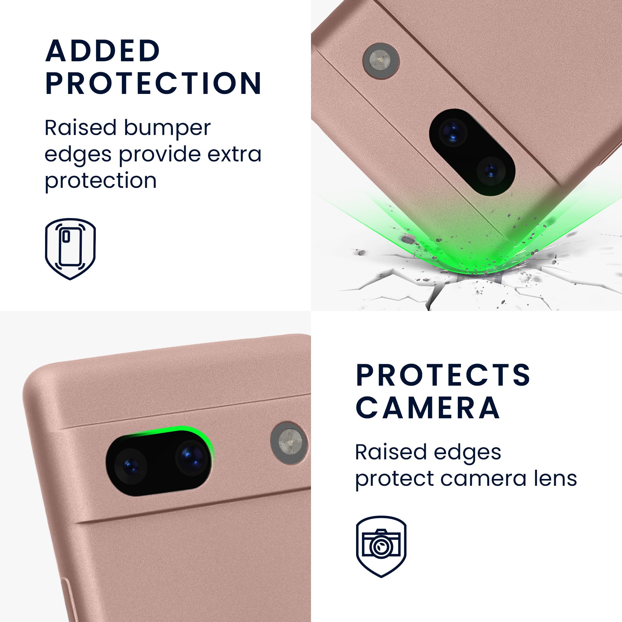 kwmobile Case for Google Pixel 7a Case - Soft TPU Back Phone Cover - with Metallic Look - Metallic Arctic Berry - Image 3