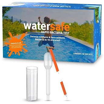 Watersafe Rapid Bacteria Test 10-Pack. Detects E.coli, Pseudomonas in 15 minutes. Ideal for pool, spa & recreational water.