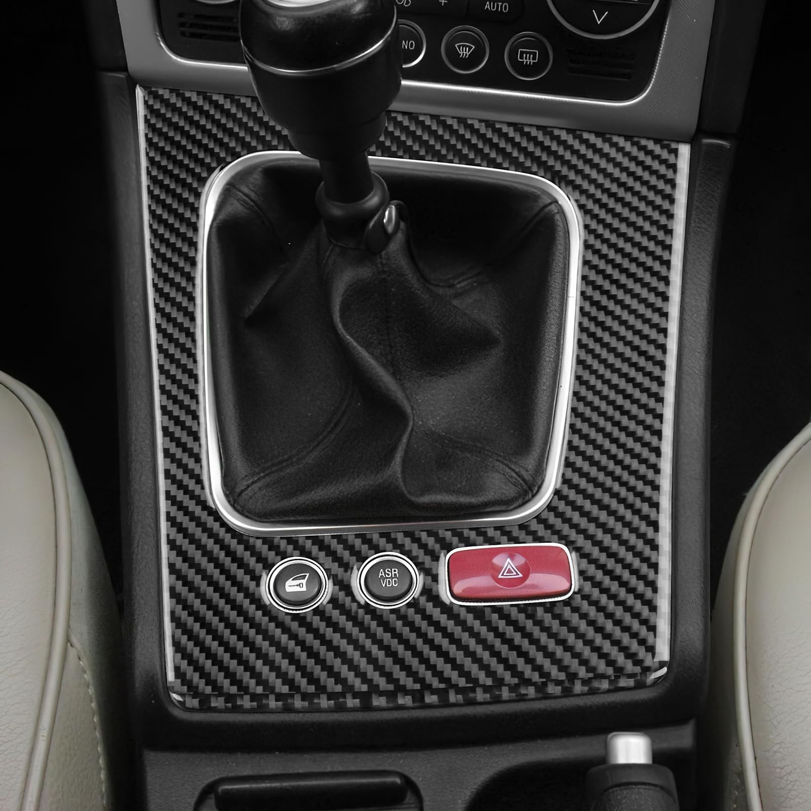 KUNGKIC Per Alfa Romeo 159 2005 – 2023 in fibra di carbonio auto centro, decorazione pannello leva del cambio telaio adesivo accessorio regalo, cambio manuale (nero)