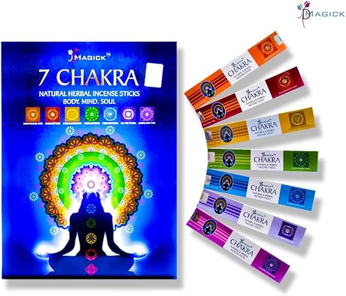 Miniatura 3 de Divine Magick 7 varillas de incienso de chakras de 0.51 onzas x 7 paquetes de fragancia para dormitorio, meditación de adoración, lo mejor para