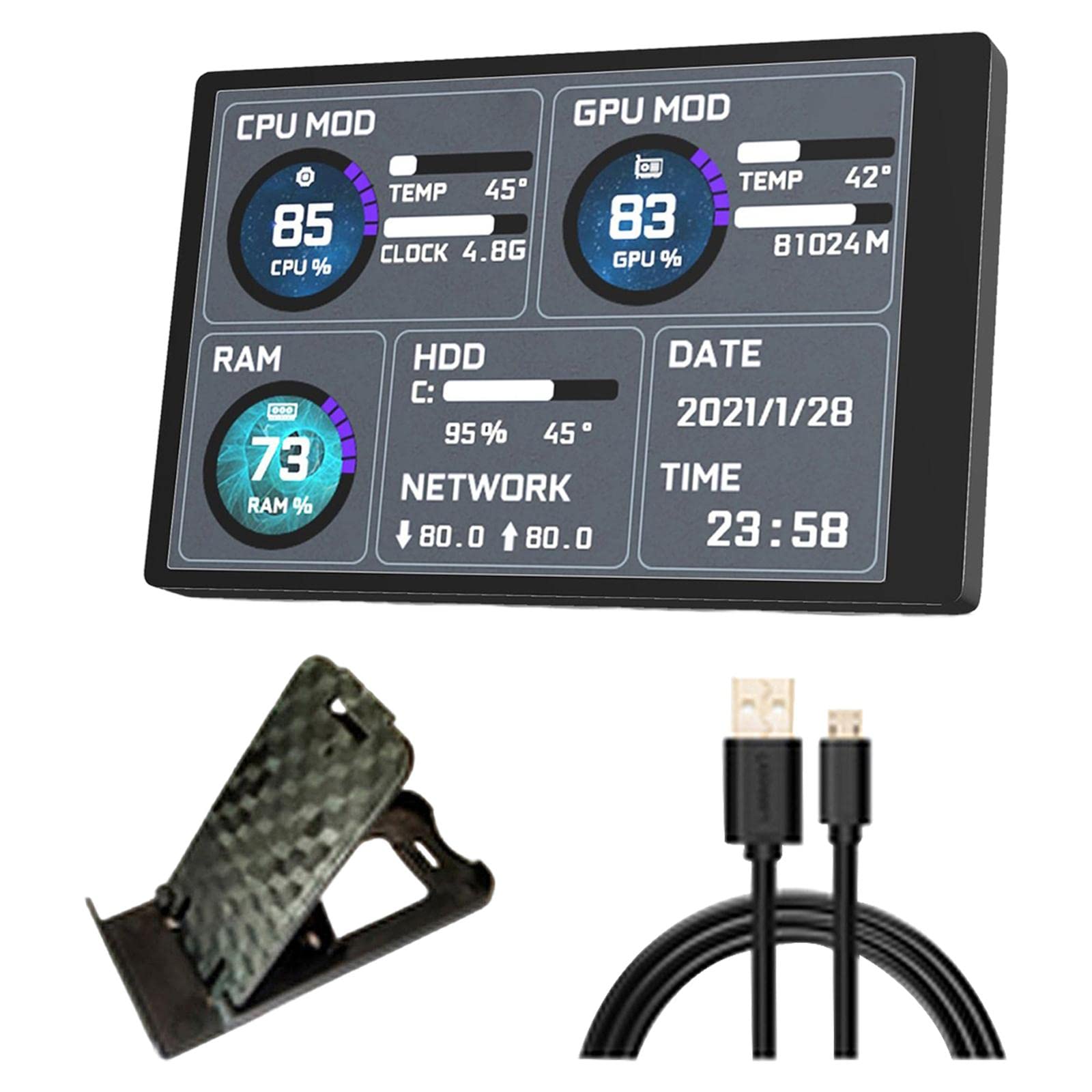 3.5 inch IPS Display for CPU GPU RAM HDD Dynamic Display Compact for PC Computers/Tablets & Networking | Monitors Projectors & Accs | Monitors-image-36