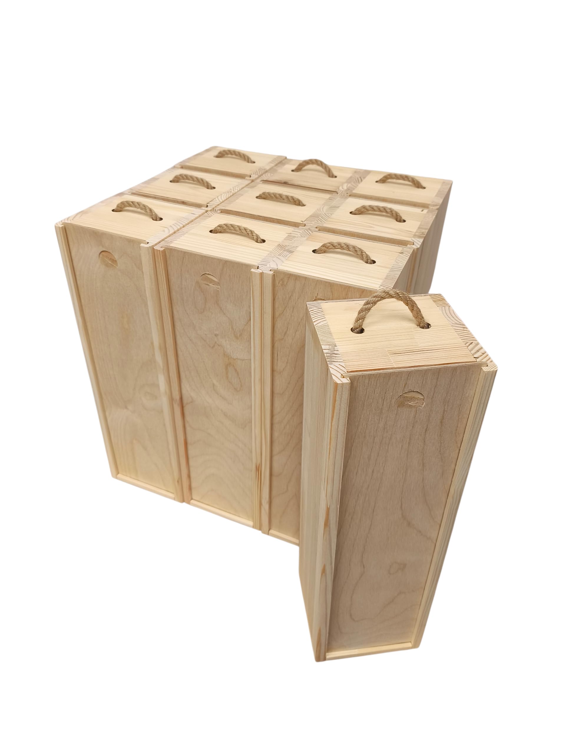 Scatola per vini in legno realizzata a mano con coperchio scorrevole – 36x11x10,5 cm – Confezione regalo sostenibile per bottiglie di vino, ideale per matrimoni, compleanni e occasioni