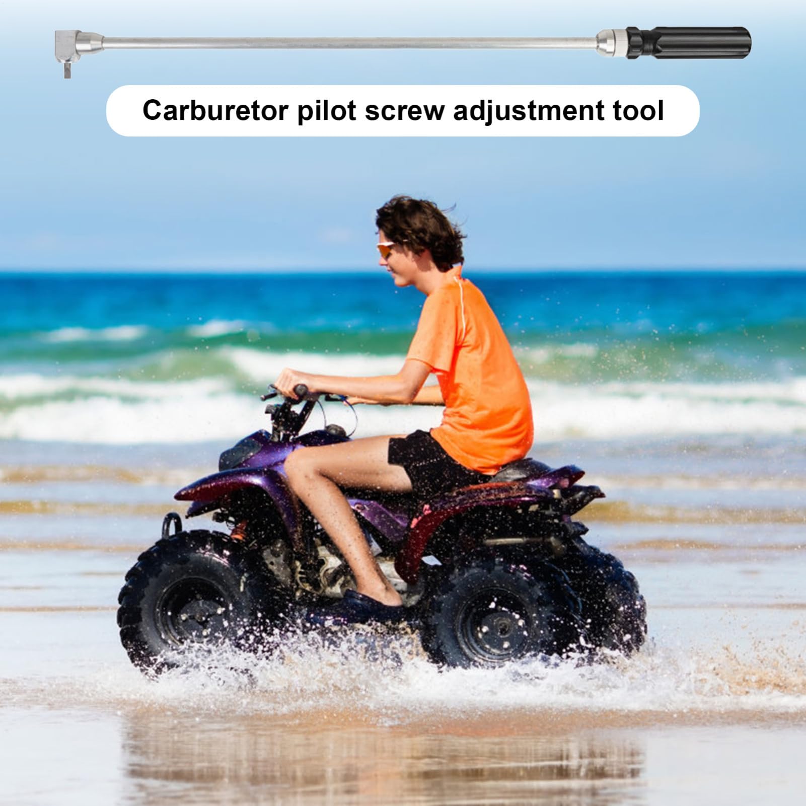 Strumento per vite pilota del carburatore, strumento di regolazione della vite pilota,Cacciavite Vite Pilota Attrezzi per Moto | Parti di ricambio in metallo con testa inclinata a 90° per viti a misce