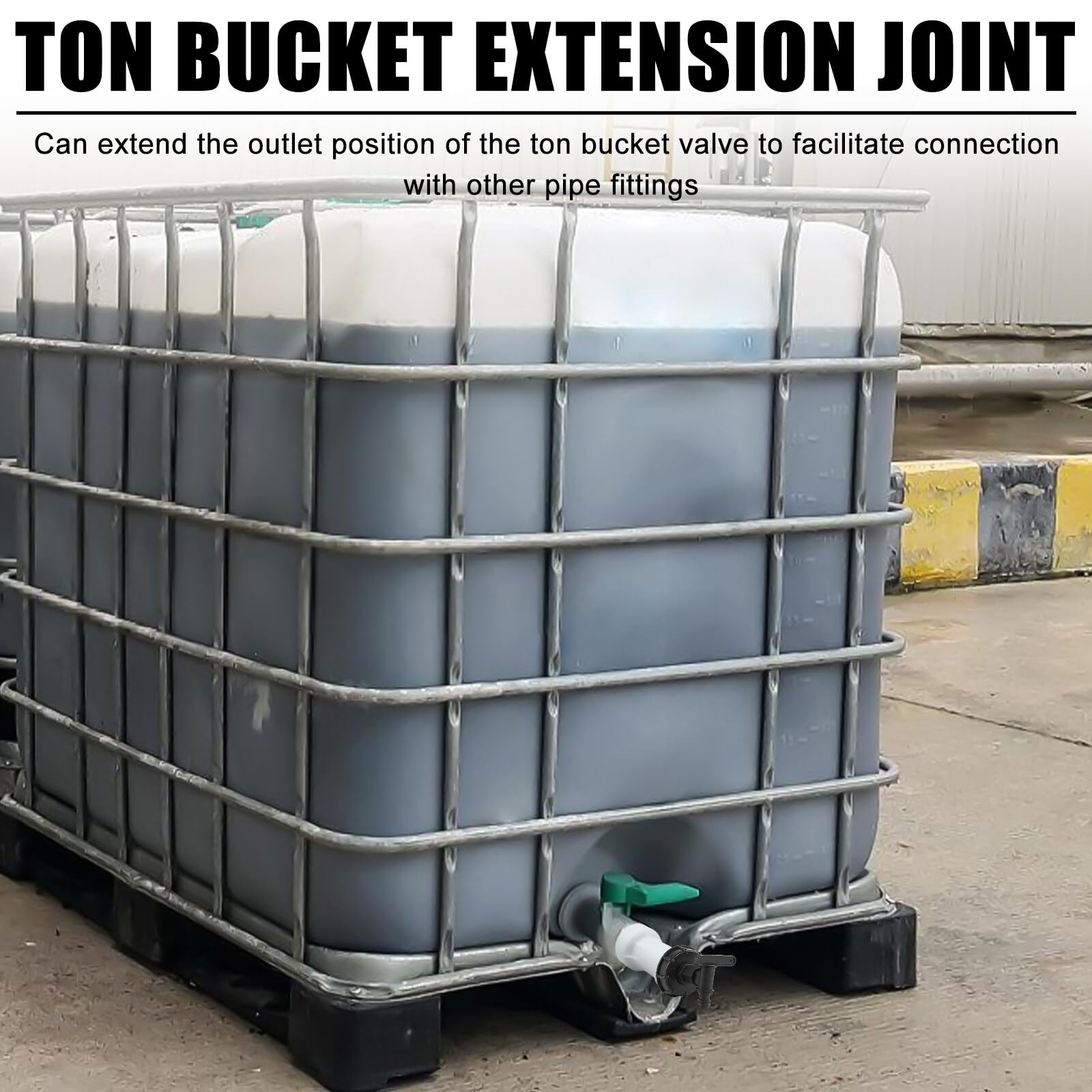 Accessorio per serbatoio IBC, adattatore IBC s60 x 6, distanziatore da 60 mm, valvola per serbatoio da 1000 litri, filettatura grossa dritta, accessorio per contenitore IBC in plastica s60 x 6, colleg