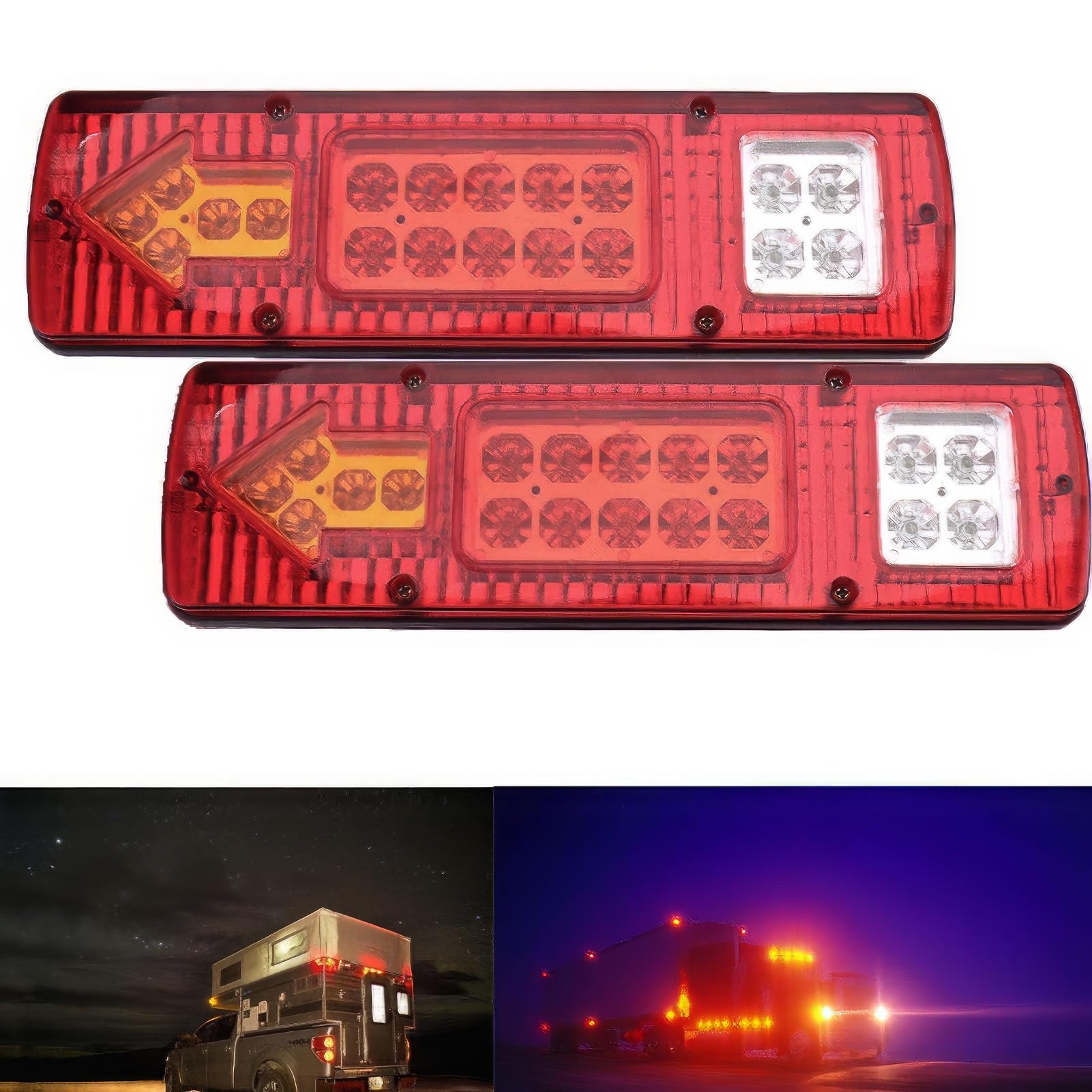 Fanale posteriore TOTMOX 2X LED, 19 LED, 12V, per camion, roulotte, furgoni, rimorchi per barche