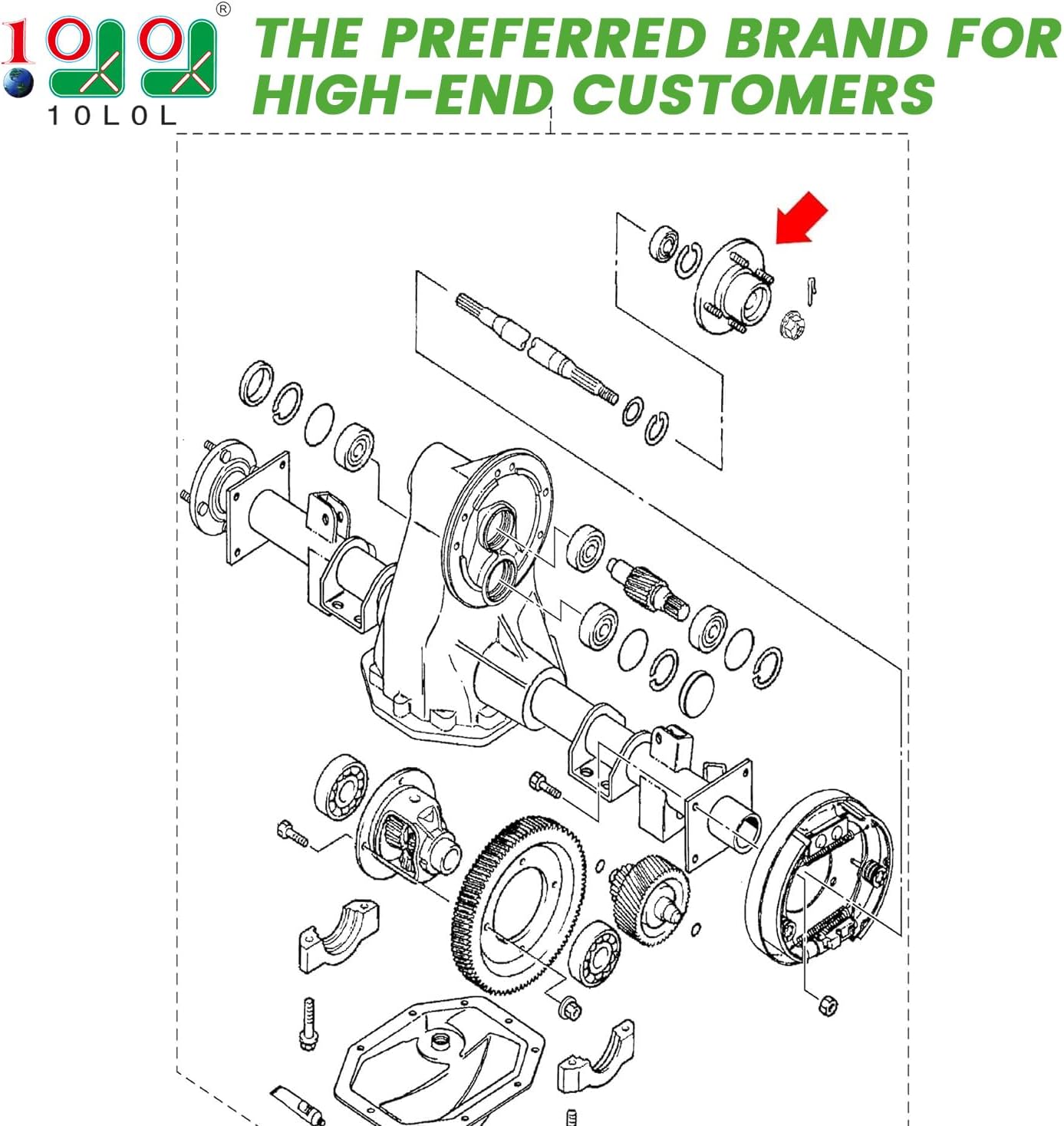 10L0L Golf Cart Rear Axle Hub Assembly Compatible with for Yamaha G8, G9 (1992-up) G14, G16 & G19-G22 Gas or Electric Golf Cart Replaces OEM# JN3-G6514-00, Pack of 2