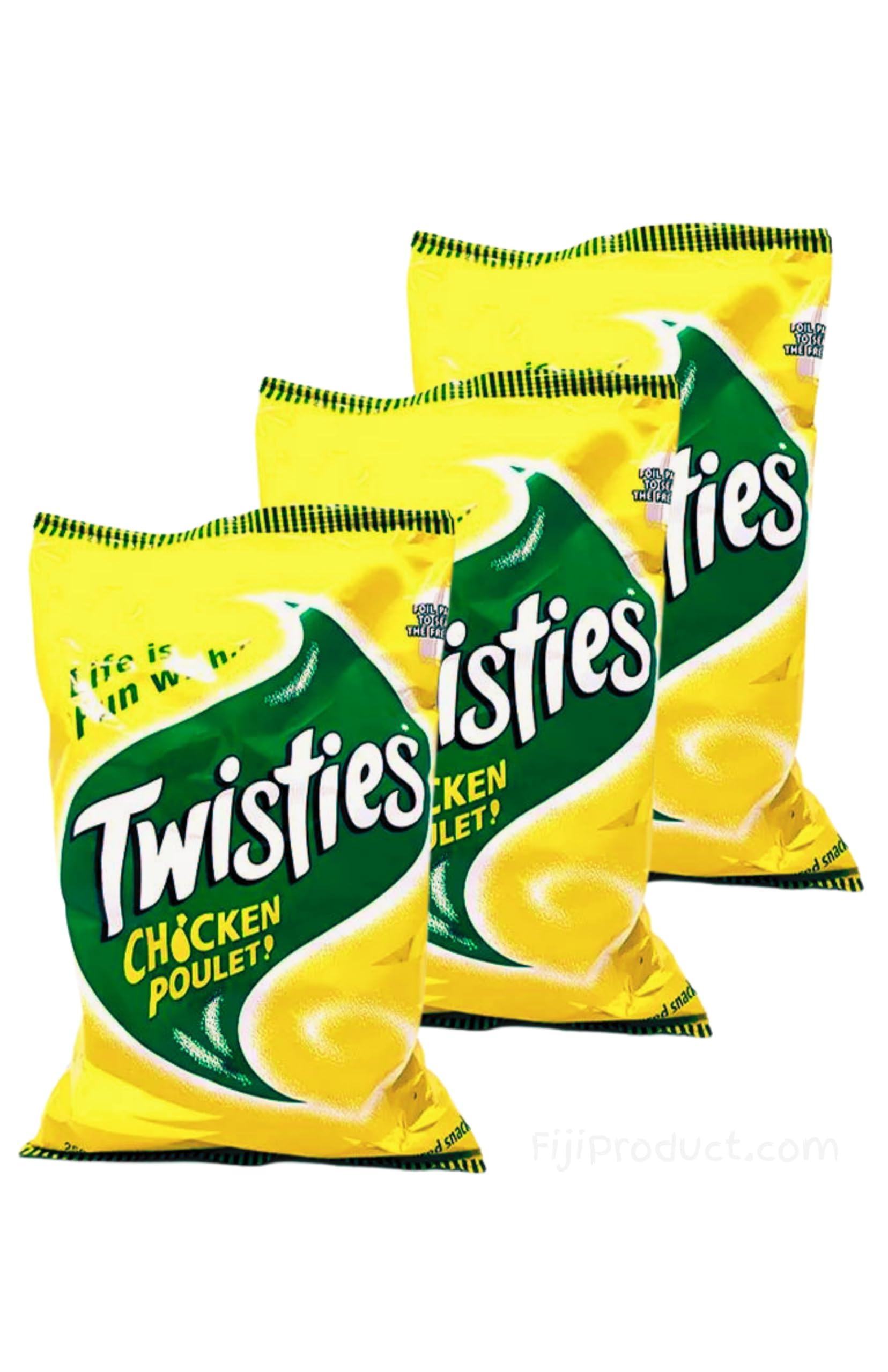 Twisties Poulet Chicken Flavor Snacks (Pack Of 3 x 250g Ea) Unique Chicken Flavored ... Twisties