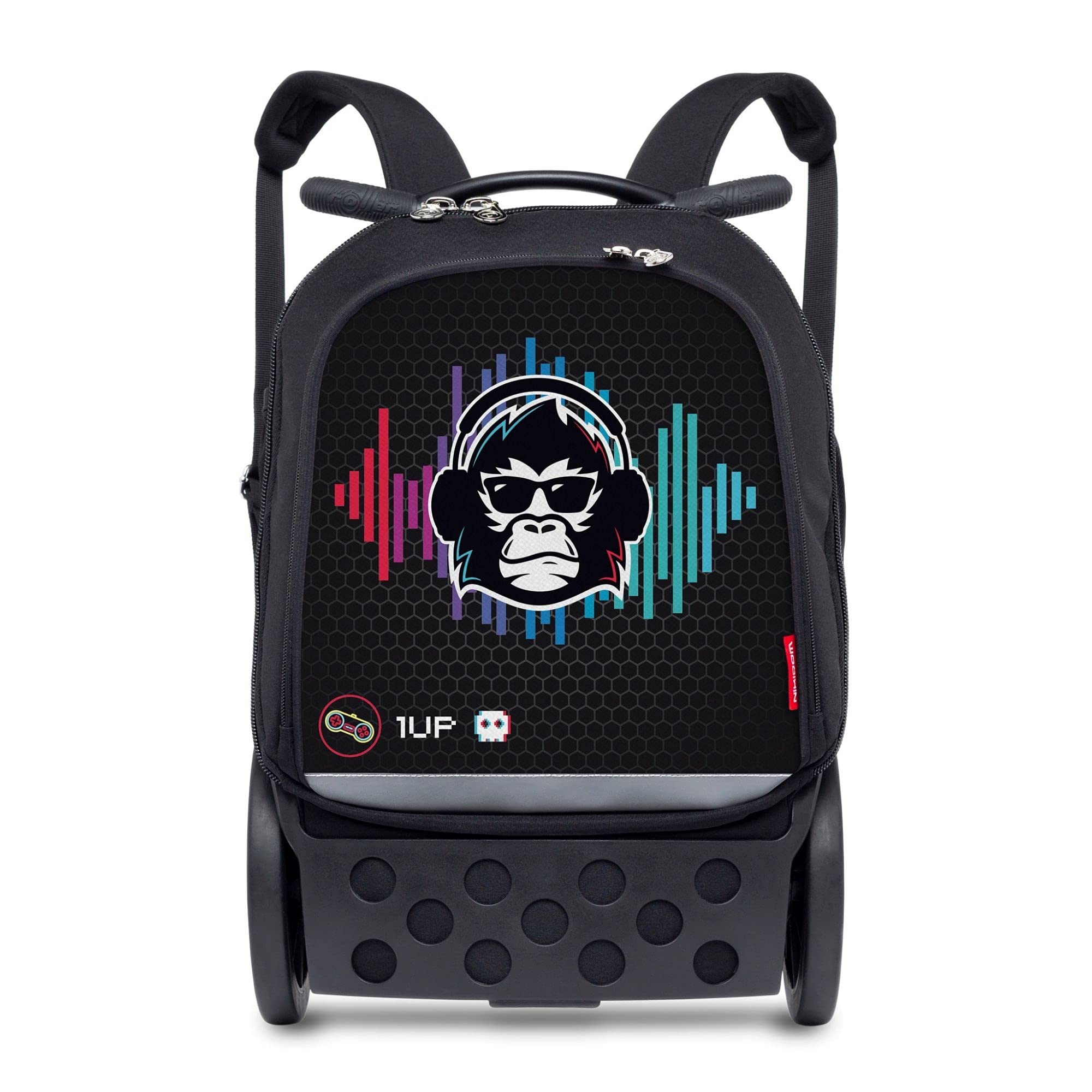 NikidomChildren's Backpack - Roller Up Ozzie - 52 x 32.5 x 21 cm - Durable Backpack - Unisex - Rucksack with Wheels Reinforced Base - School Backpack Child - Includes Straps