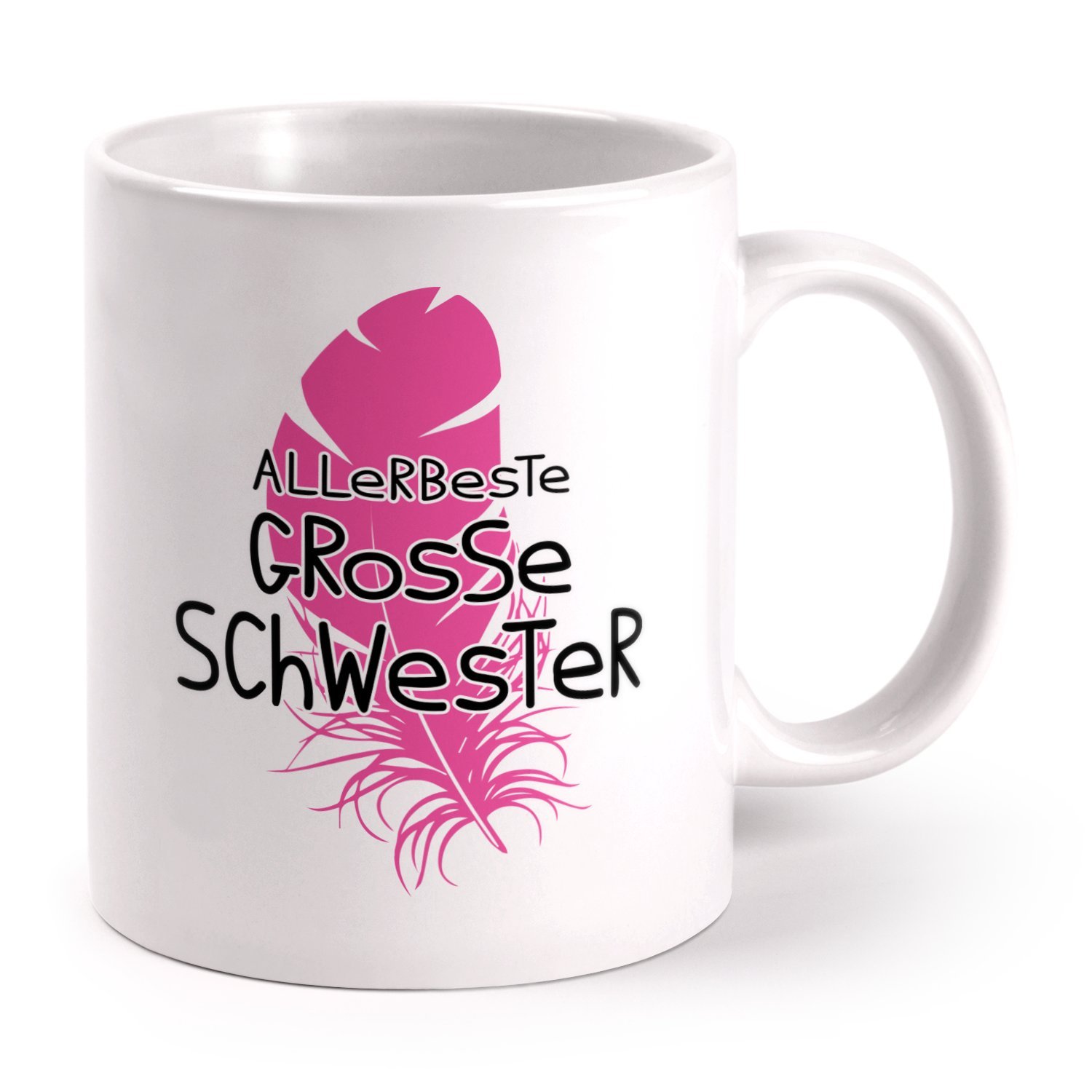 Fashionalarm Taza Con Texto En Alemán "Allerbeste Große Schwester Bedruckt Beidseitig Mit Motiv | Divertida Idea De Regalo Para Hermanos, Cumpleaños Y