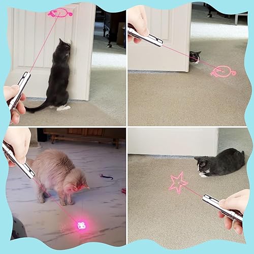 Miniatura 2 de Puntero de juguete para gatos de interior, juguetes recargables por USB con 7 patrones ajustables, juguetes interactivos de persecución para gatos y