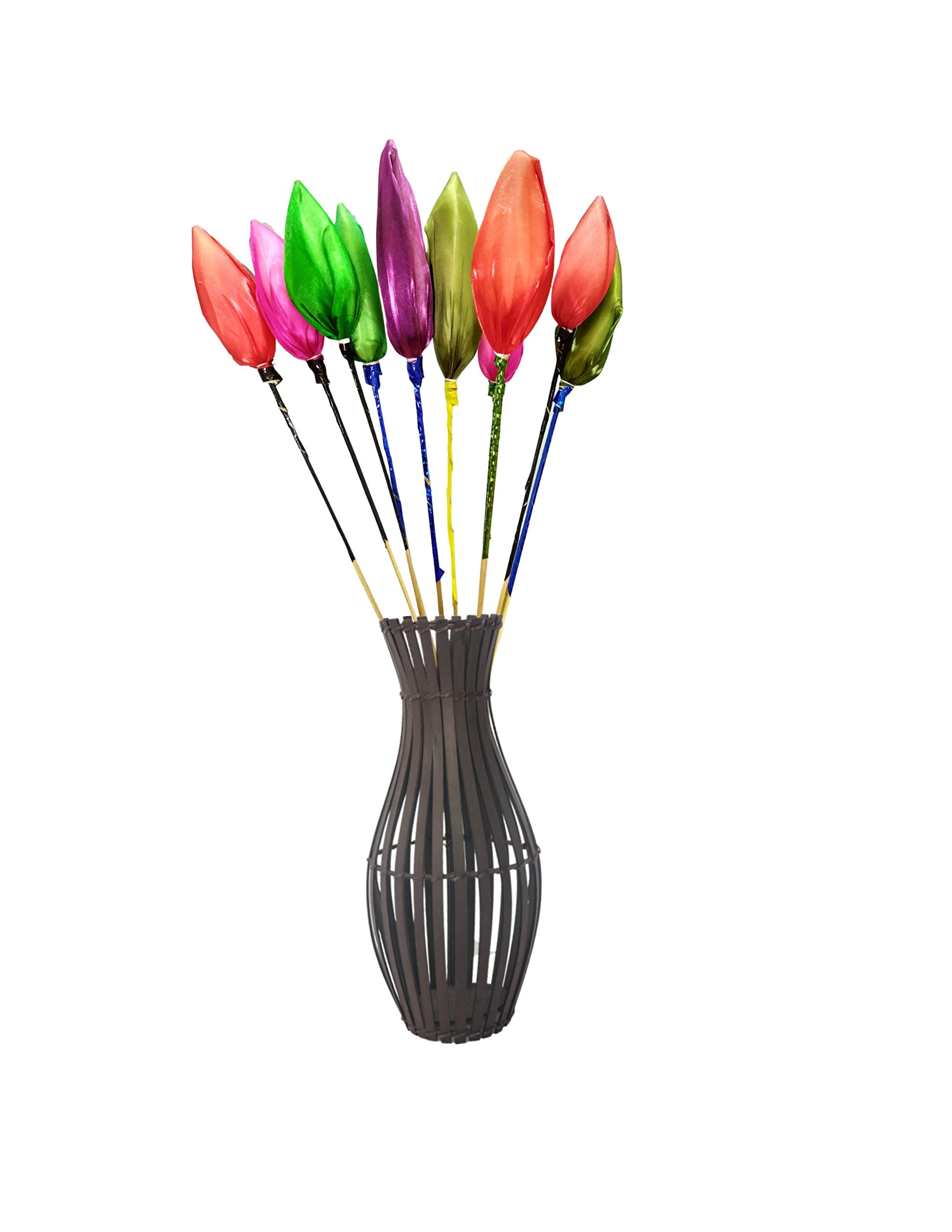 Fab n Style Artificial Flower Tulip Buds Stick Bunch Hand Craft (Multicolour, 10 Pieces)