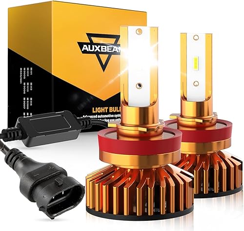 Auxbeam Bombillas antiniebla H11, bombillas H11 Serie F2 2024 52W 10000lm 6500K H8 H9, Bombilla H11 Chip CSP de alto brillo para reemplazo de