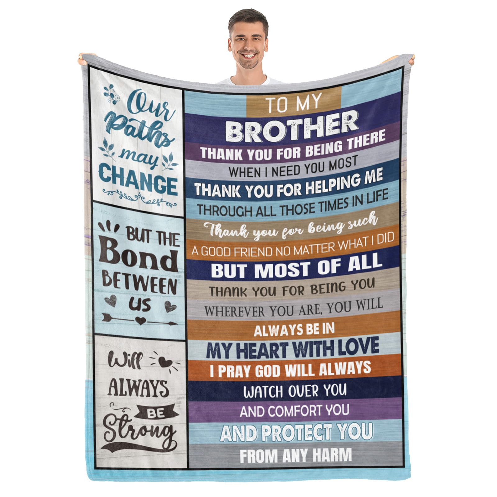 Kendt Brother Blanket 60"X50",Gifts for Brother,Big Brother Birthday Gifts,Christmas Graduation Gifts for Brothers Adult from Sister,Bro Gift Ideas,