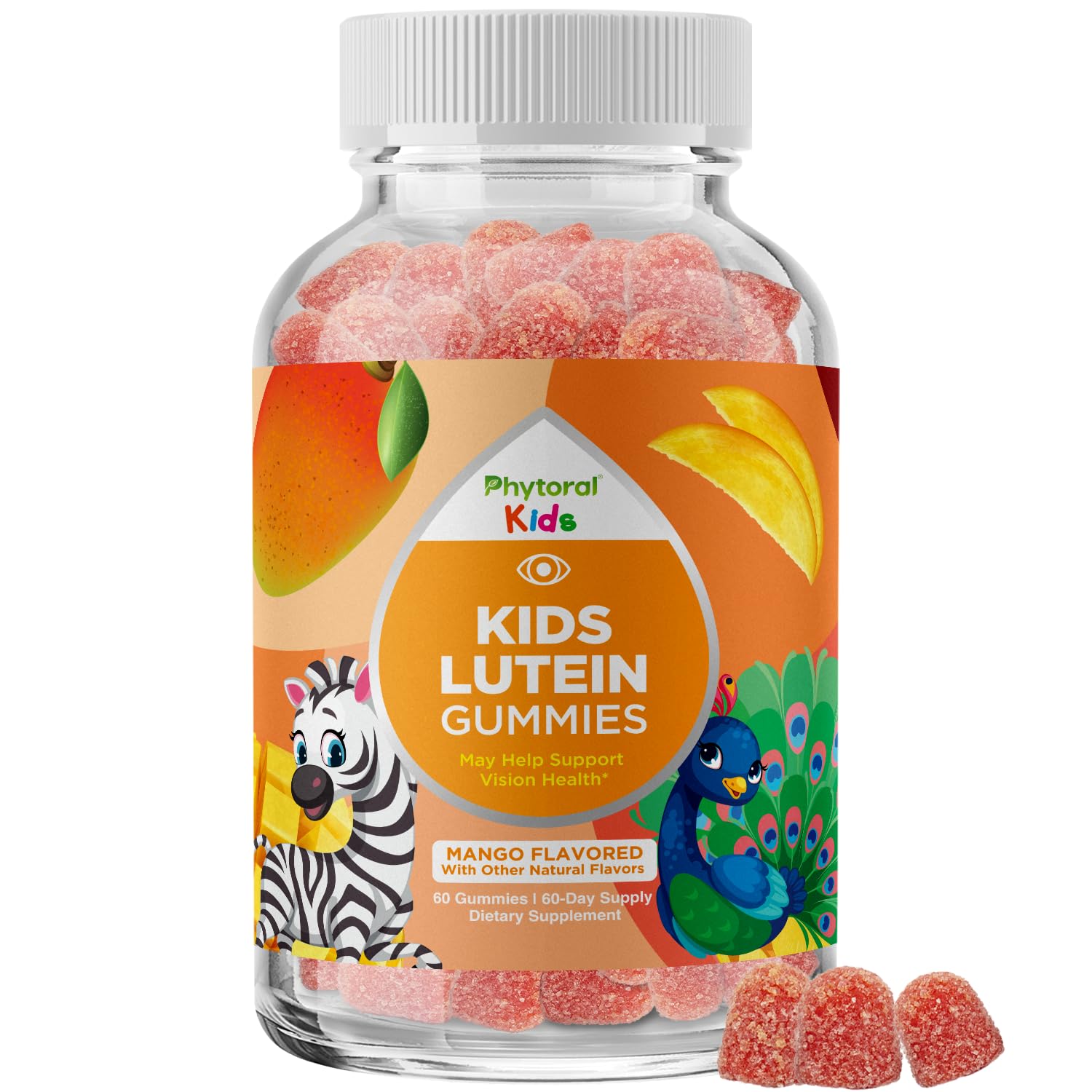 Kids Lutein Gummies with Zeaxanthin for Eye Health - Eye Vitamins - 60 ct