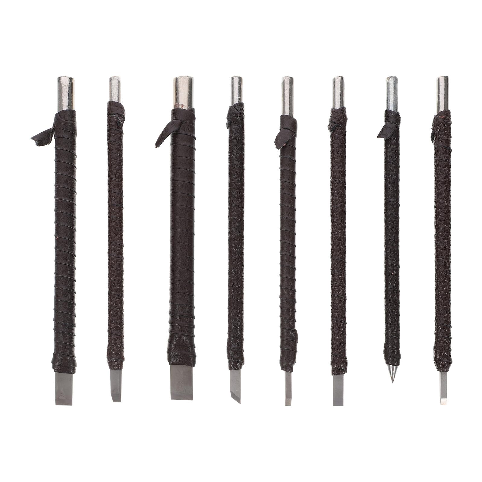 Didiseaon Kit di 8 Pezzi Utensili per Intaglio del Legno in Acciaio con Borsa e Antiruggine per Artisti e Intagliatori in Laboratorio di Intaglio Legno