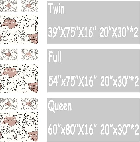 Miniatura 6 de CVHouse Juego de sábanas Kawaii para gatos, tamaño Queen, juegos de ropa de cama de gato de dibujos animados Kawaii para niñas, niños y