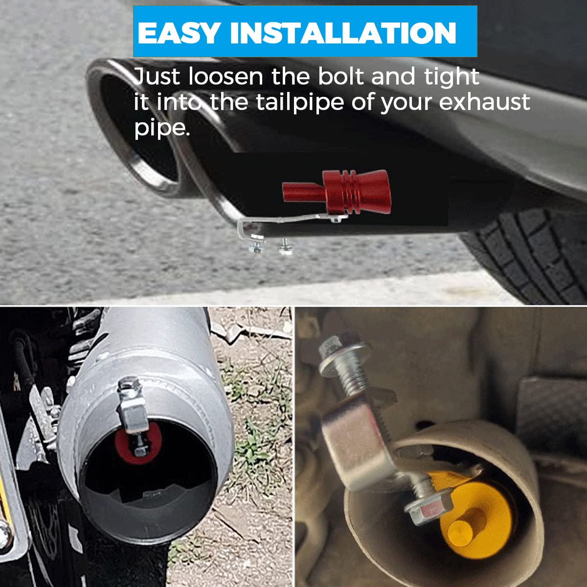 Fischietto Turbo Per Scarico Auto - Lega Alluminio, Taglia XL, 2 Pezzi Argento - Foto 5