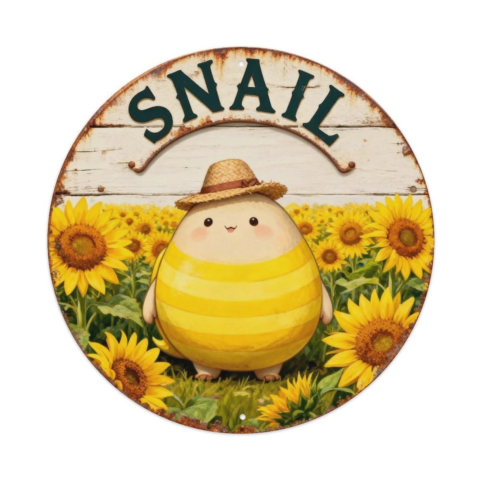 Snail Sign Metal Tin Sign Plaque