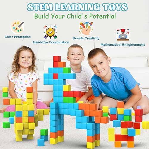 Miniatura 4 de Bloques magnéticos grandes, bloques de construcción magnéticos de 1.43 pulgadas para niños pequeños, bloques magnéticos para niños, juguetes de