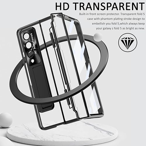 Miniatura 5 de Miimall Funda compatible con Samsung Galaxy Z Fold 2, translúcida mate, panel de policarbonato duro, silicona suave, antiarañazos, carcasa