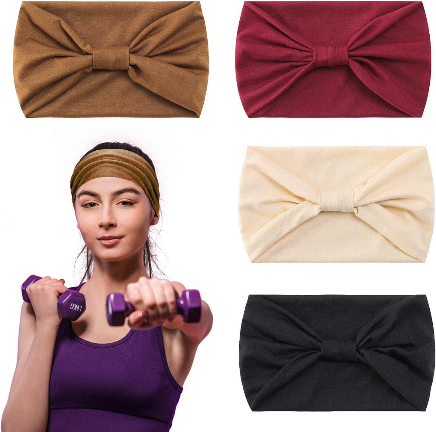 4Pcs Headbands, Headbands for Women's Hair Hair Bands for Women Wide