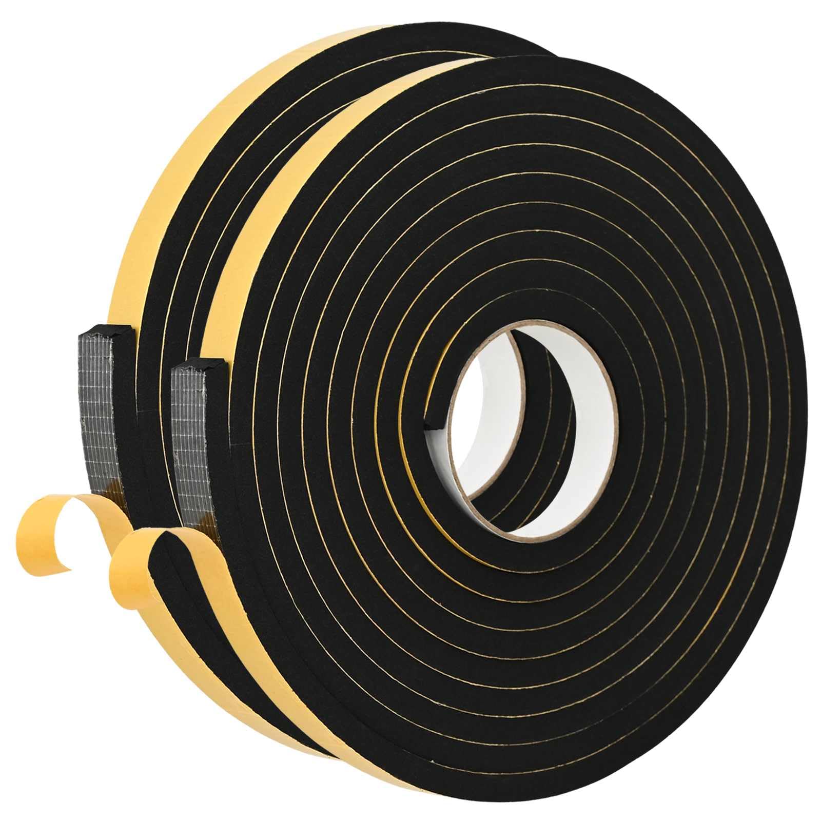 Vidaxl Self-Adhesive Foam Tape 2 Pcs Black 20Mm X 5M Cr Foam