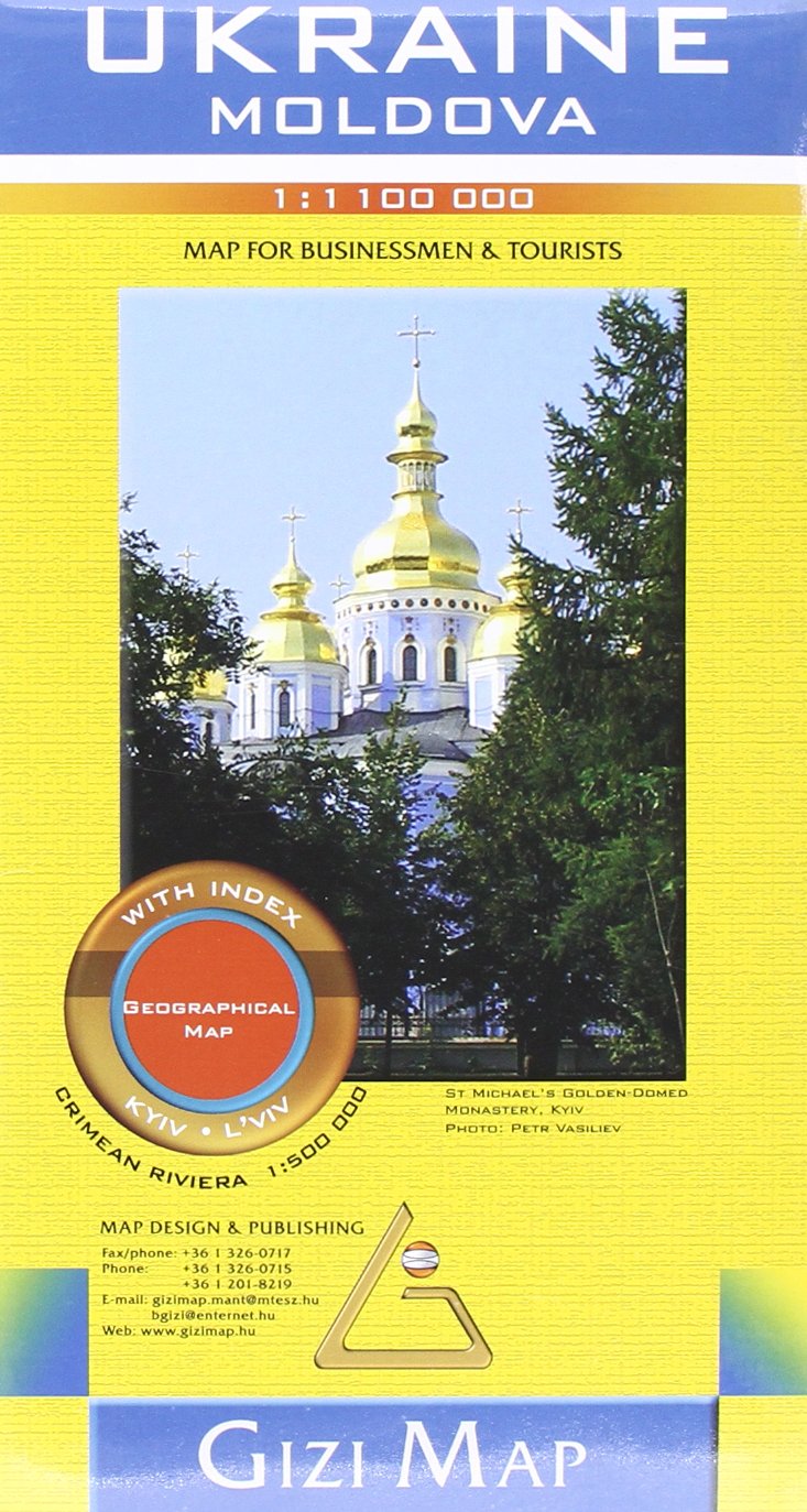Ukraine - Moldova Geographic Map Gizi 1:1M (GEOGRAPHICAL MAP - 1/1.100.000) (French Edition) (French and English Edition)