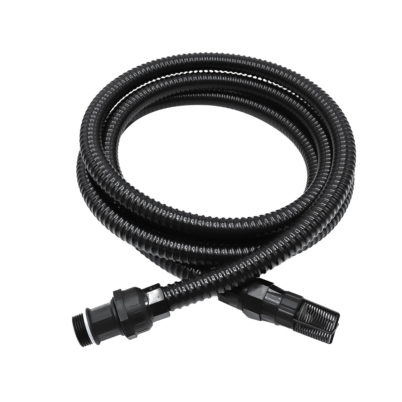 Photo 1 of 13FT x 1" Suction Hose Kit with Check Valve, for Well Pump Water Intake Easy to Install for Quickly Water Sucking from Garden Pond Canal Reservoir, Corrugated Pipe 13FT Long with 1”Female Inlet