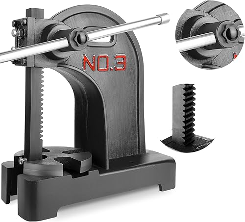 Vista 13 de Prensa de eje de 1 tonelada de alta resistencia, prensa de eje manual, altura máxima de 5.5 pulgadas, prensa de escritorio de hierro fundido