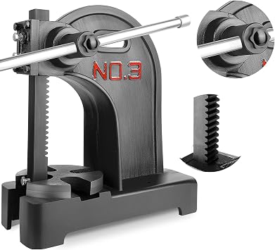 Heavy Duty 3 Ton Arbor Press, Manual Arbor Press, 12" Maximum Height, Cast Iron Desktop Press for Bending, Stamping, Forming, Stretching 3 Ton Black